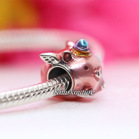 Pandora Flying Unicorn Pig Charm 792573C01 - Picture 2 of 5